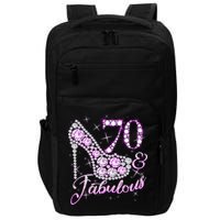 Fabulous & 70 Sparkly Shiny Heel 70th Birthday Impact Tech Backpack