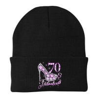Fabulous & 70 Sparkly Shiny Heel 70th Birthday Beanie