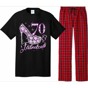 Fabulous & 70 Sparkly Shiny Heel 70th Birthday Pajama Set