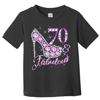 Fabulous & 70 Sparkly Shiny Heel 70th Birthday Toddler T-Shirt