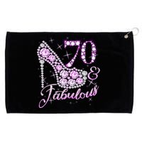 Fabulous & 70 Sparkly Shiny Heel 70th Birthday Grommeted Golf Towel