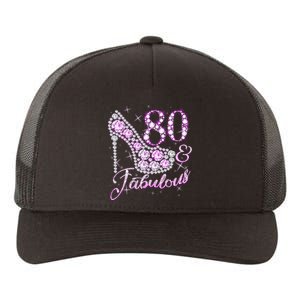 Fabulous & 80 Sparkly Shiny Heel 80th Birthday Yupoong Adult 5-Panel Trucker Hat