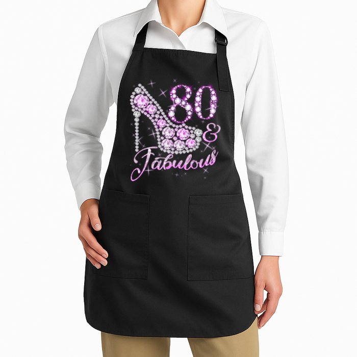 Fabulous & 80 Sparkly Shiny Heel 80th Birthday Apron