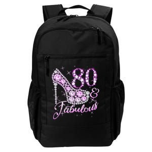 Fabulous & 80 Sparkly Shiny Heel 80th Birthday Daily Commute Backpack