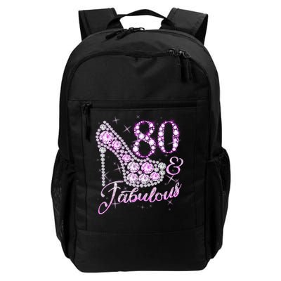 Fabulous & 80 Sparkly Shiny Heel 80th Birthday Daily Commute Backpack