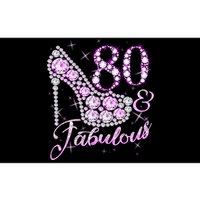 Fabulous & 80 Sparkly Shiny Heel 80th Birthday Bumper Sticker