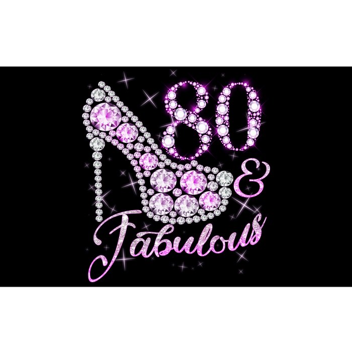 Fabulous & 80 Sparkly Shiny Heel 80th Birthday Bumper Sticker