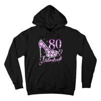 Fabulous & 80 Sparkly Shiny Heel 80th Birthday Tall Hoodie