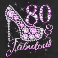 Fabulous & 80 Sparkly Shiny Heel 80th Birthday Golf Towel
