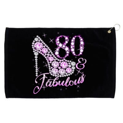 Fabulous & 80 Sparkly Shiny Heel 80th Birthday Grommeted Golf Towel