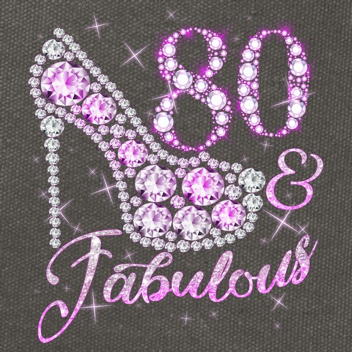 Fabulous & 80 Sparkly Shiny Heel 80th Birthday Cotton Canvas Backpack
