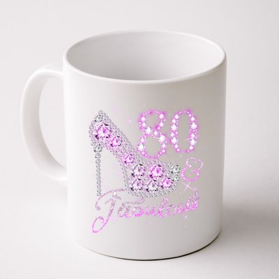 Fabulous & 80 Sparkly Shiny Heel 80th Birthday Coffee Mug