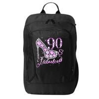 Fabulous & 90 Sparkly Shiny Heel 90th Birthday City Backpack