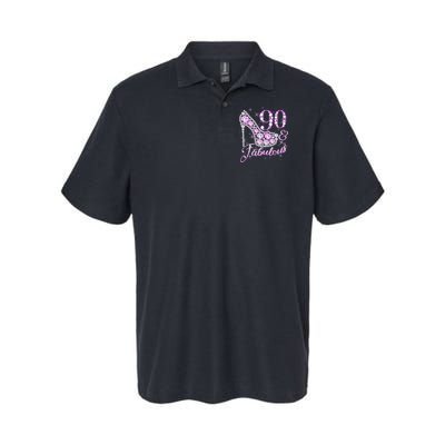Fabulous & 90 Sparkly Shiny Heel 90th Birthday Polo