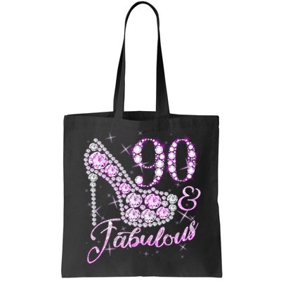 Fabulous & 90 Sparkly Shiny Heel 90th Birthday Bag