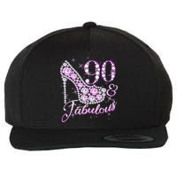 Fabulous & 90 Sparkly Shiny Heel 90th Birthday Wool Snapback Cap