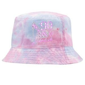 Fabulous & 90 Sparkly Shiny Heel 90th Birthday Tie-Dyed Bucket Hat