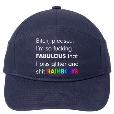 Fabulous Glitter And Rainbows Funny Gay Pride 7-Panel Snapback Hat