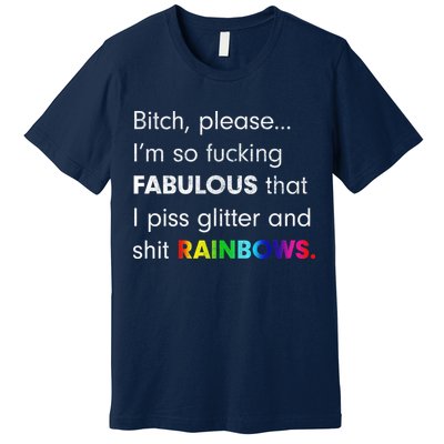 Fabulous Glitter And Rainbows Funny Gay Pride Premium T-Shirt