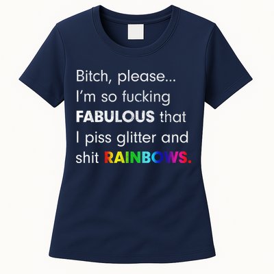 Fabulous Glitter And Rainbows Funny Gay Pride Womens T-Shirt