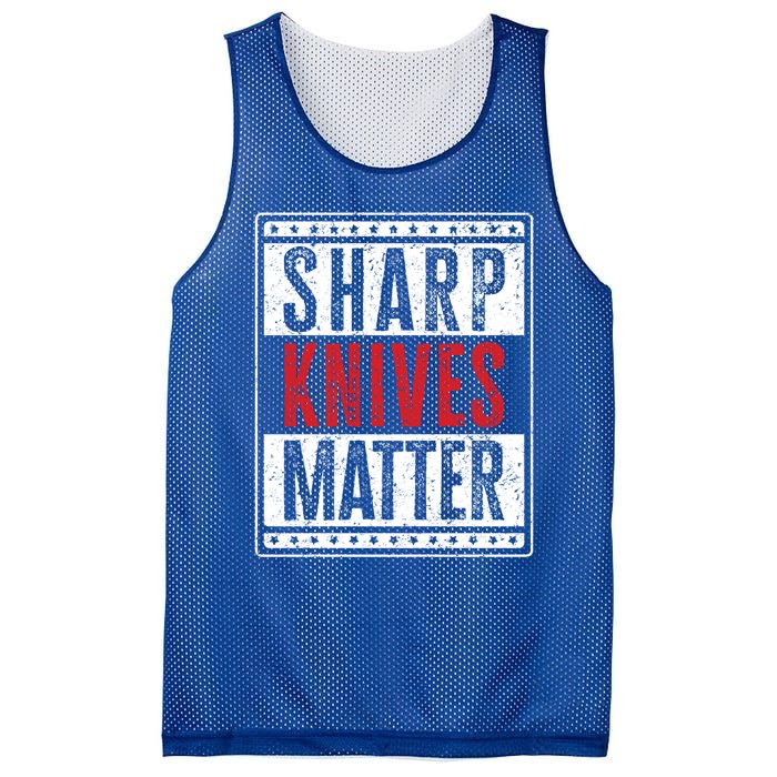 Funny And Chef Gift Sharp Knives Matter Cute Gift Mesh Reversible Basketball Jersey Tank