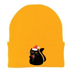 Funny Anti Christmas Drinking Grumpy Cat Flipping Bird Knit Cap Winter Beanie