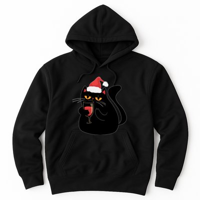 Funny Anti Christmas Drinking Grumpy Cat Flipping Bird Hoodie