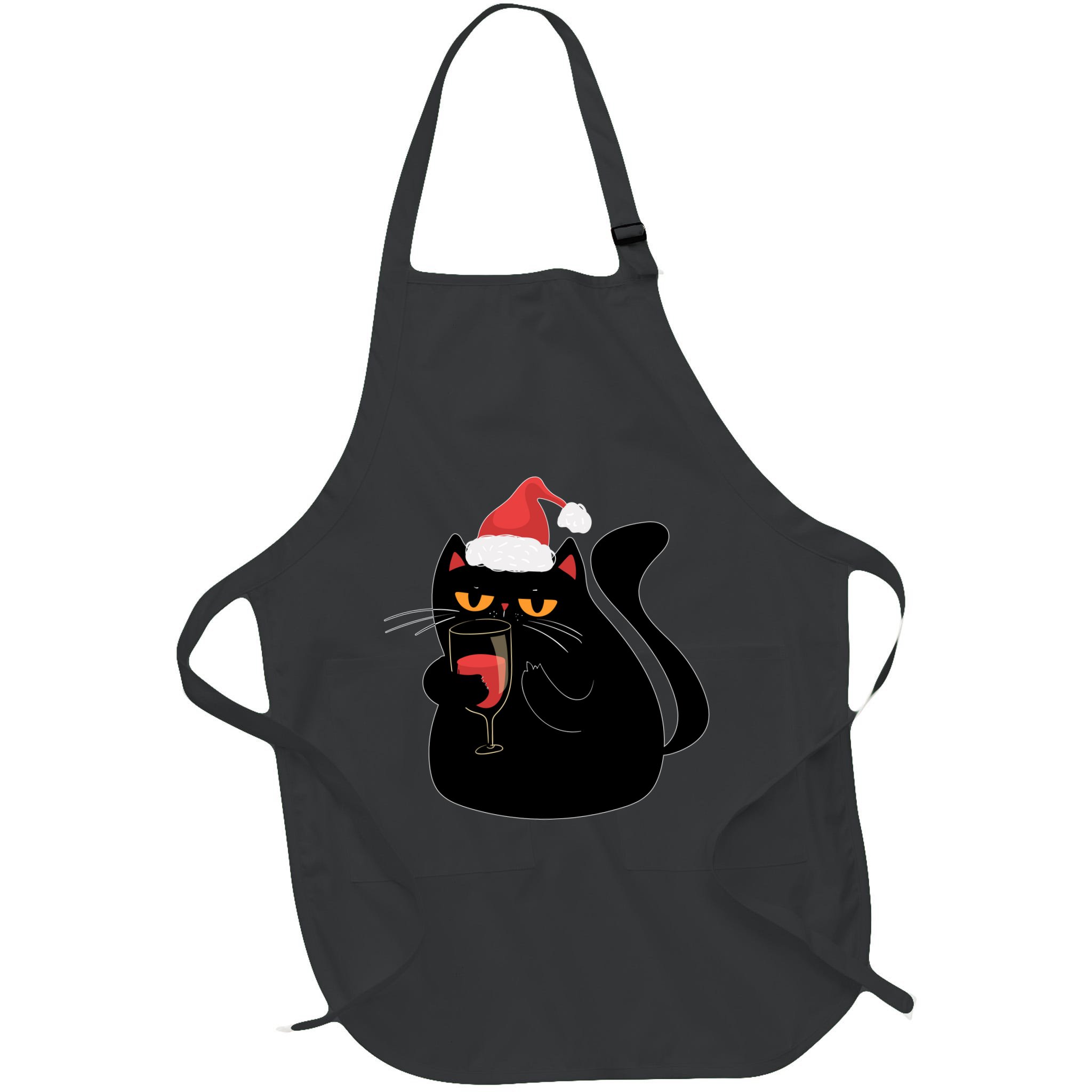 Funny Anti Christmas Drinking Grumpy Cat Flipping Bird Apron