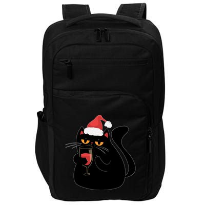Funny Anti Christmas Drinking Grumpy Cat Flipping Bird Impact Tech Backpack