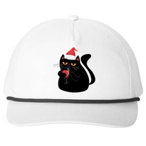 Funny Anti Christmas Drinking Grumpy Cat Flipping Bird Snapback Five-Panel Rope Hat