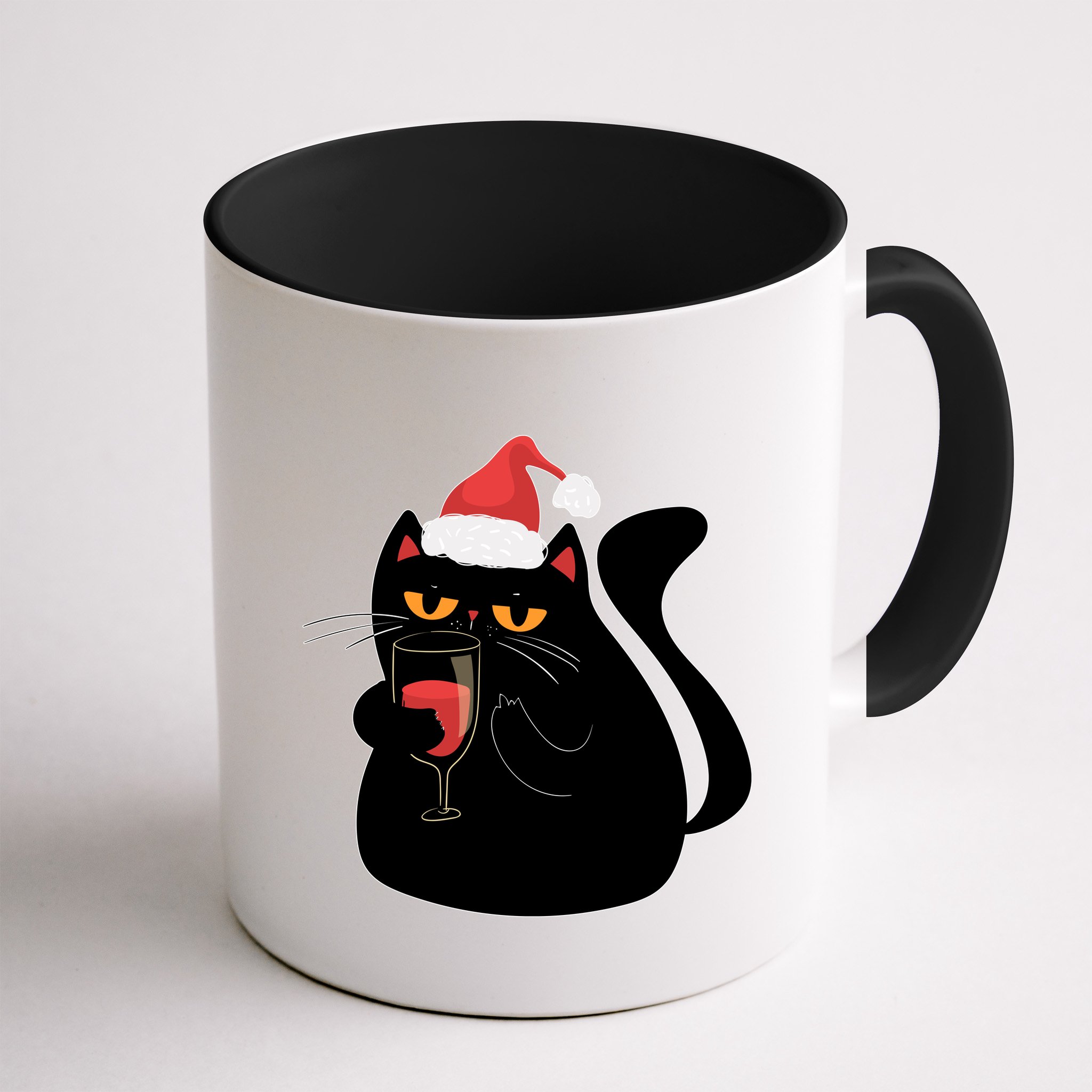 Funny Anti Christmas Drinking Grumpy Cat Flipping Bird Mug