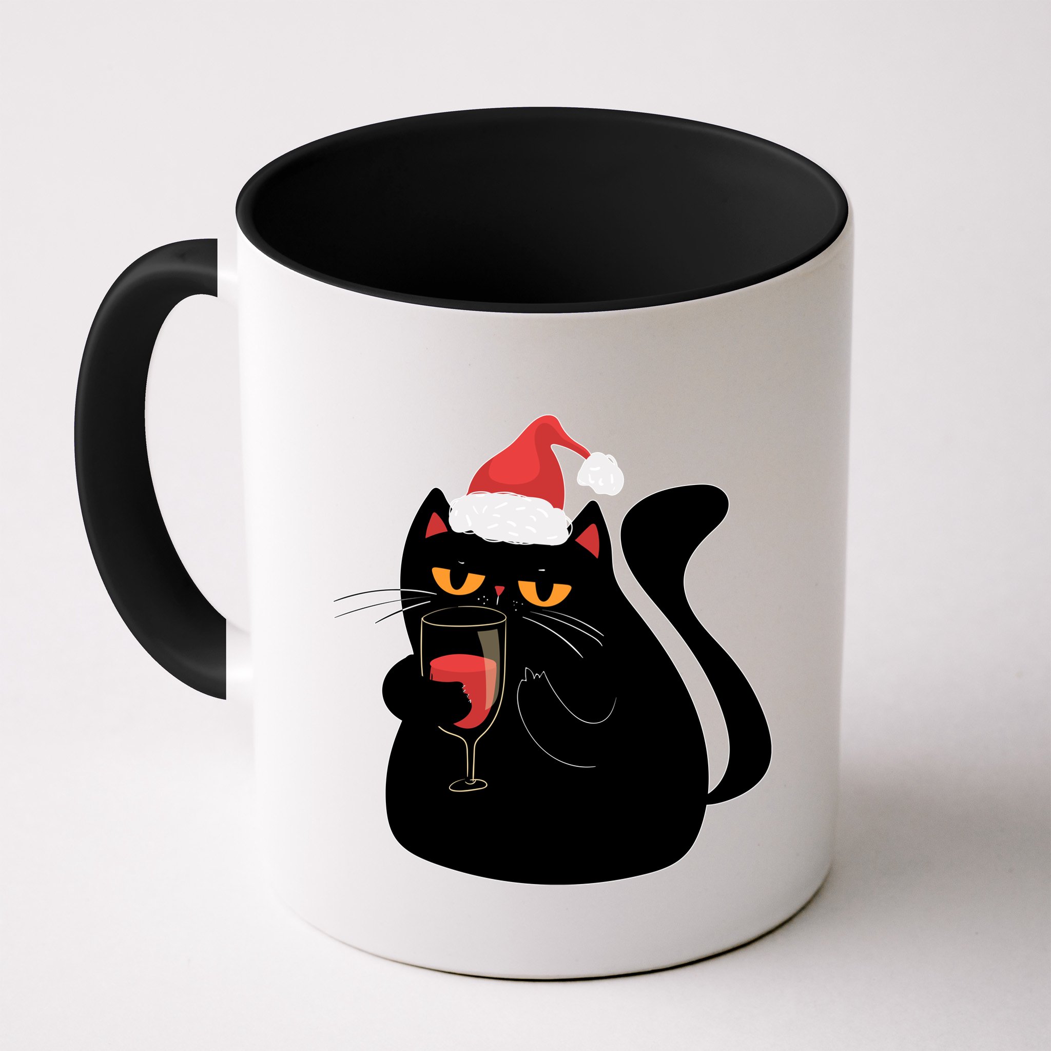 Funny Anti Christmas Drinking Grumpy Cat Flipping Bird Mug