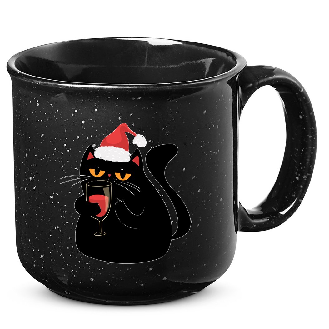 Funny Anti Christmas Drinking Grumpy Cat Flipping Bird 15oz Campfire Ceramic Mug