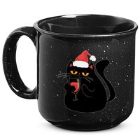 Funny Anti Christmas Drinking Grumpy Cat Flipping Bird 15oz Campfire Ceramic Mug