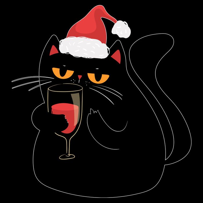Funny Anti Christmas Drinking Grumpy Cat Flipping Bird Drawstring Bag