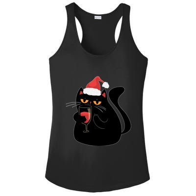 Funny Anti Christmas Drinking Grumpy Cat Flipping Bird Ladies PosiCharge Competitor Racerback Tank