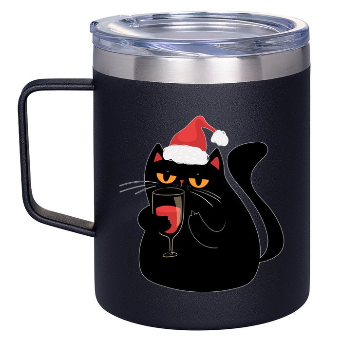 Funny Anti Christmas Drinking Grumpy Cat Flipping Bird 12oz Stainless Steel Coffee Mug