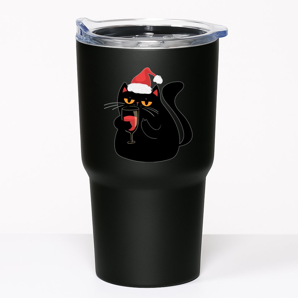 Funny Anti Christmas Drinking Grumpy Cat Flipping Bird Tumbler