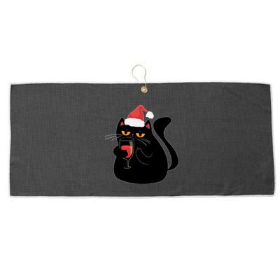 Funny Anti Christmas Drinking Grumpy Cat Flipping Bird Large Microfiber Waffle Golf Towel