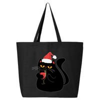 Funny Anti Christmas Drinking Grumpy Cat Flipping Bird 25L Jumbo Tote