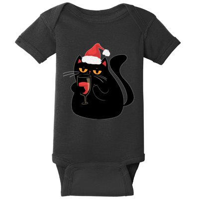 Funny Anti Christmas Drinking Grumpy Cat Flipping Bird Baby Bodysuit