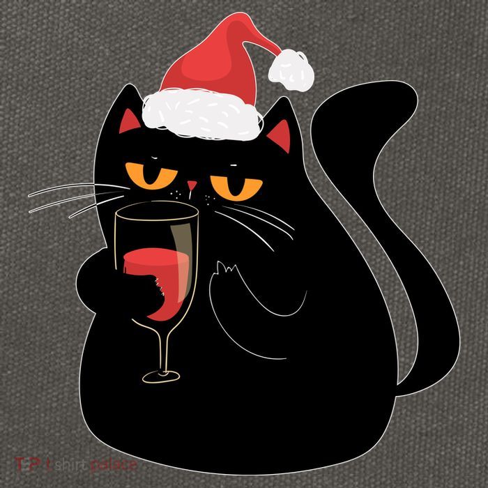 Funny Anti Christmas Drinking Grumpy Cat Flipping Bird Cotton Canvas Backpack
