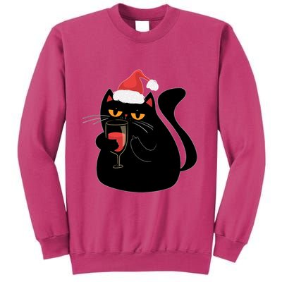 Funny Anti Christmas Drinking Grumpy Cat Flipping Bird Sweatshirt