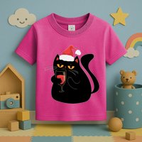 Funny Anti Christmas Drinking Grumpy Cat Flipping Bird Toddler T-Shirt