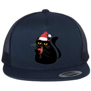 Funny Anti Christmas Drinking Grumpy Cat Flipping Bird Flat Bill Trucker Hat