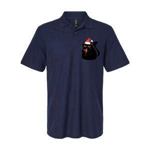 Funny Anti Christmas Drinking Grumpy Cat Flipping Bird Softstyle Adult Sport Polo