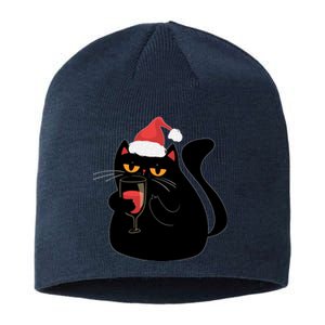 Funny Anti Christmas Drinking Grumpy Cat Flipping Bird Sustainable Beanie