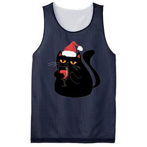 Funny Anti Christmas Drinking Grumpy Cat Flipping Bird Mesh Reversible Basketball Jersey Tank