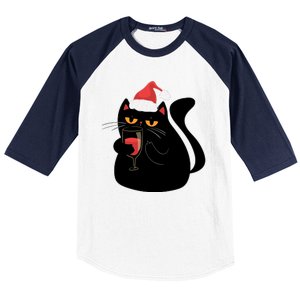 Funny Anti Christmas Drinking Grumpy Cat Flipping Bird Baseball Sleeve Shirt