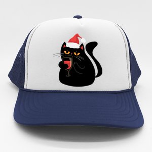 Funny Anti Christmas Drinking Grumpy Cat Flipping Bird Trucker Hat